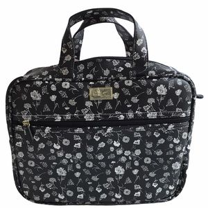Betsey Black Floral Top Handle Weekender Bag